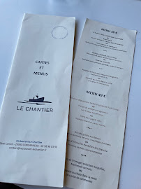 Restaurant Le Chantier à Concarneau (la carte)