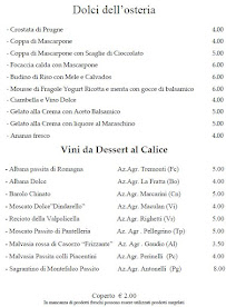 Restaurant italien Antica Osteria Da Cencio à Cento (la carte)