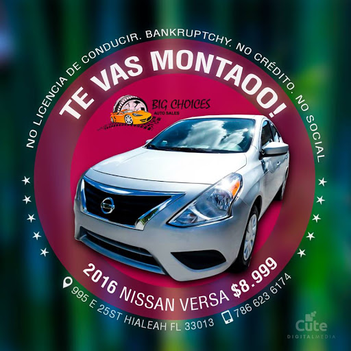 Used Car Dealer «Big Choices Auto Sales», reviews and photos, 995 E 25th St, Hialeah, FL 33013, USA