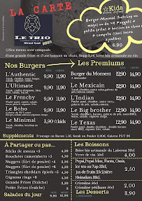 Menu / carte de Le trio burger à Saint-Andiol