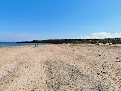 Foto van Lligwy strand omringd door bergen
