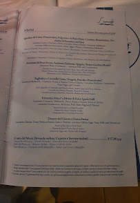 Menu / carte de L'Incanto à Bari