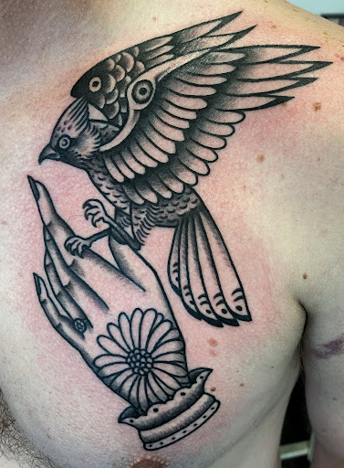 Explore raven tattoo ideas, creative tattoo ideas in Raleigh, available at Raleigh Tattoo Company