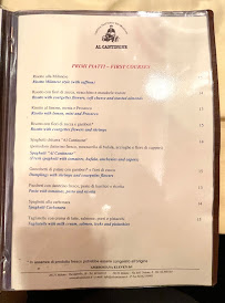 Al Cantinone à Milan menu