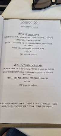 Ristorante hotel Lucia à Giulianova menu