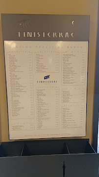 Menu / carte de Finisterrae à Florence