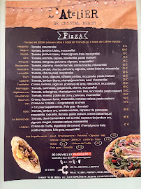 Carte du Pizzas & burgers L’Atelier De Crystal Beach à Saint-François