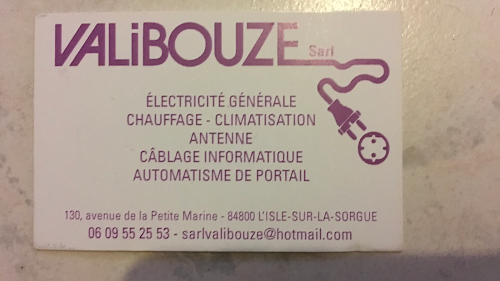 Numero de telephone 0609552553 - Électricien SARL VALIBOUZE à L'Isle-sur-la-Sorgue
