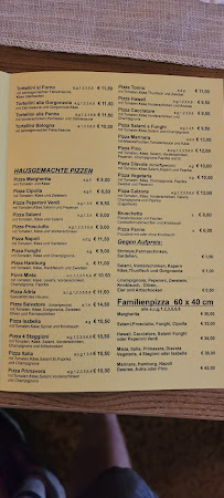 Restaurant Pizzeria Adria da Salvatore à Creglingen (la carte)