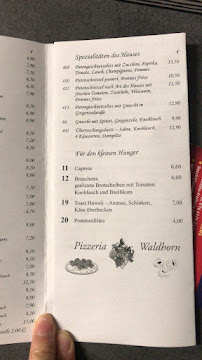 Menu / carte de Gasthaus Waldhorn à Sexau