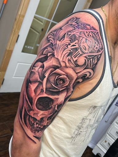 Explore star tattoo ideas for guys, creative tattoo ideas in Roanoke, available at Saint Cecilias Art Studio