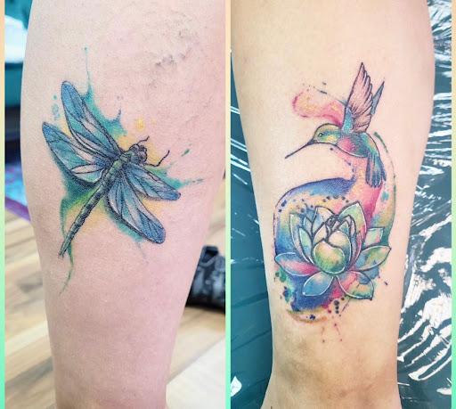 Explore baby yoda tattoo ideas, creative tattoo ideas in Kenosha, available at Kenosha Tattoo Company