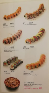 Restaurant de sushis Light Sushi à Paris (le menu)