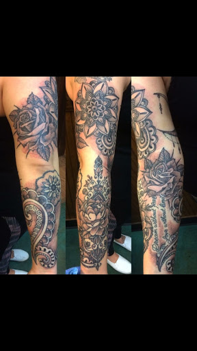 Explore christian half sleeve tattoo ideas, creative tattoo ideas in Olympia, available at Capitol City Tattoo and Piercing