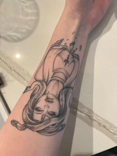 Explore goku tattoo ideas, creative tattoo ideas in Morrisville, available at Sinners Circle tattoo co.