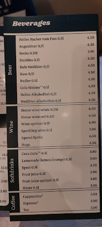 Restaurant américain Bems'l - Music Bar & Grill à Oberammergau (le menu)