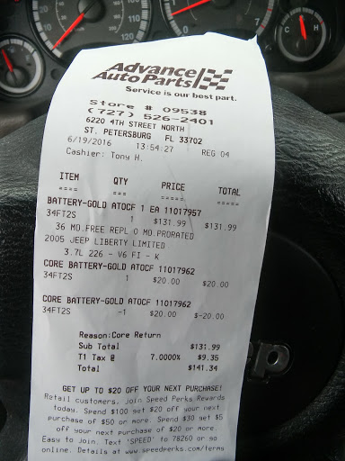 Auto Parts Store «Advance Auto Parts», reviews and photos, 6220 4th Street North, St Petersburg, FL 33702, USA