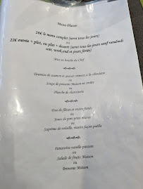 Au Vieux Fourneau à Calais menu