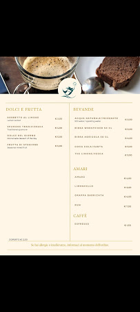 Menu du Lido Delle Sirene à Padula Fede