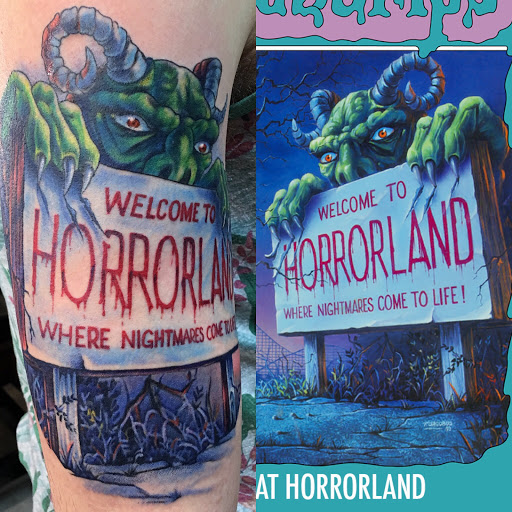 Explore dinosaur tattoo ideas, creative tattoo ideas in Cleveland, available at American Tattoo Studios