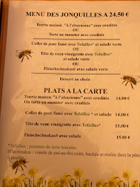 Restaurant français Auberge des Jonquilles à La Bresse (la carte)