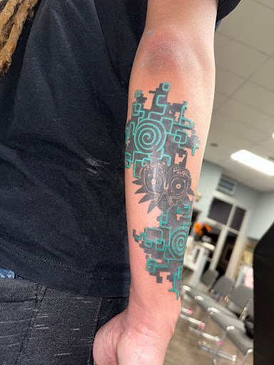 Explore barber pole tattoo ideas, creative tattoo ideas in Lubbock, available at Stay True Tattoo & Body Piercing Studio