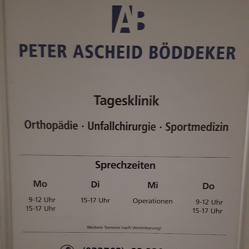 FA Peter Ascheid-Böddeker, Tagesklinik für Orthopädie & Unfallchirurgie Zeuthen