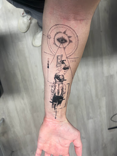 Explore daddy and son tattoo ideas, creative tattoo ideas in Garland, available at Infamous Art Studio