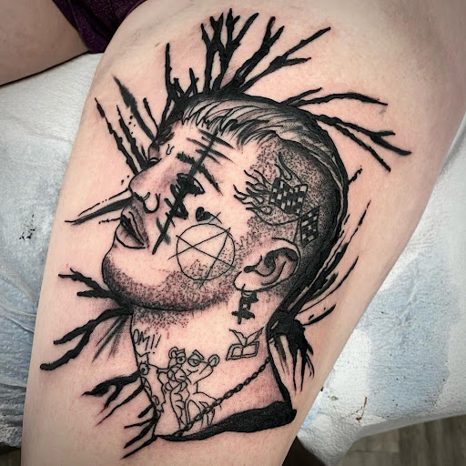 Explore left chest tattoo ideas, creative tattoo ideas in Buffalo, available at True Gloom Tattoo Studio