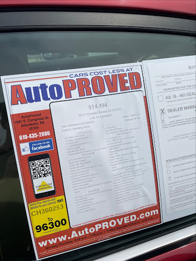 Used Car Dealer «AutoPROVED», reviews and photos, 1081 E Congress St, Allentown, PA 18109, USA