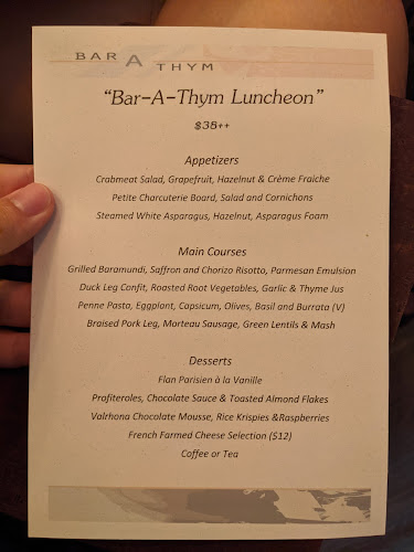 Opinii despre Bar-A-Thym Restaurant by Francois Mermilliod în Singapore - Restaurant