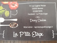 La P'tite étape à Rennes menu