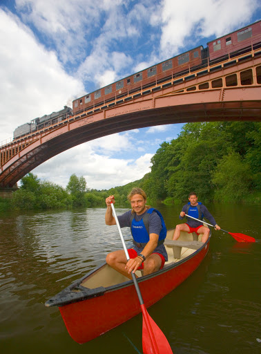 River Severn Canoe Trips - Pub Lunch - Steam Train Return. Canoe Hire Bridgnorth, Shropshire. Canoe UK Ltd.