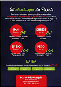 Menu du Pizzale Michelangelo à Bibbiena