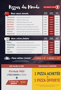 Menu du Planet Pizza - Faubourg Bannier à Orléans