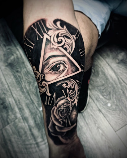 Explore electric guitar tattoo ideas, creative tattoo ideas in El Paso, available at Dead Hamster Tattoo