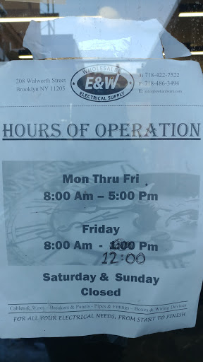 Electrical Supply Store «E&W Wholesale Electrical Supply», reviews and photos, 208 Walworth St, Brooklyn, NY 11205, USA