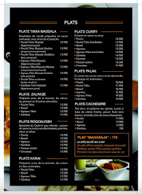 Menu du Restaurant Indien Le Maharaja Toulouse à Toulouse