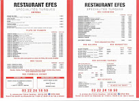 Menu du Restaurant EFES ( Kebab de Rue) à Rue