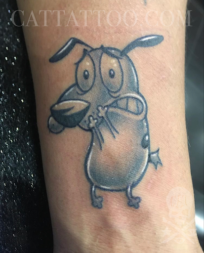 Explore grumpy tattoo ideas, creative tattoo ideas in Addison, available at Cat Tattoo