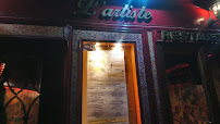 Restaurant français L'Artiste à Paris (le menu)