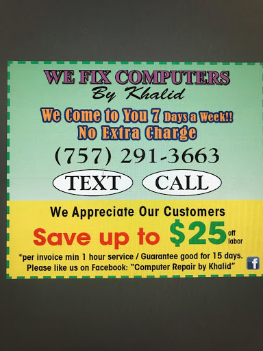Computer Repair Service «We Fix Computers by khalid, llc. We Come To You!! Or You Come To Us By Appointment only», reviews and photos, 1807 Duntrune Glen, Williamsburg, VA 23188, USA
