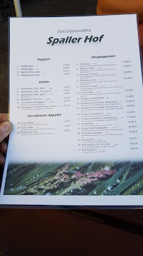 Menu / carte de Spaller Hof à Spall