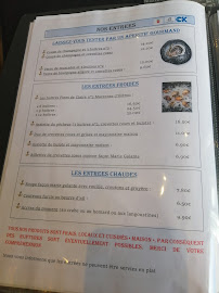 Restaurant français La Marie Galante à Audresselles (le menu)