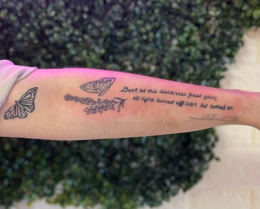 Explore word tattoo ideas for females, creative tattoo ideas in Helena, available at Beauty Blvd