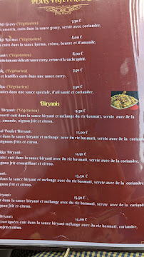 Restaurant Le Taj Mahal à Le Puy-en-Velay menu