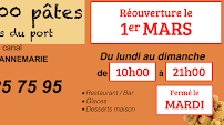 Restaurant Aux 100 pâtes - Relais du port - Eurovélo 6 à Dannemarie menu