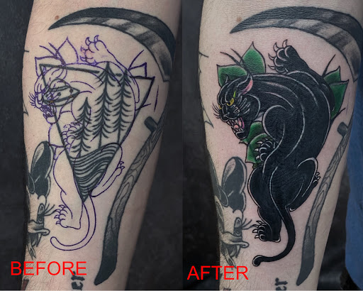 Explore chef knife tattoo ideas, creative tattoo ideas in Loganville, available at Blue Siren Tattoos