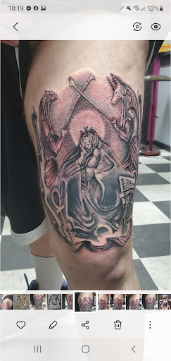 Explore guitarist tattoo ideas, creative tattoo ideas in West Bend, available at Frenchys Tattoos & Co LLC