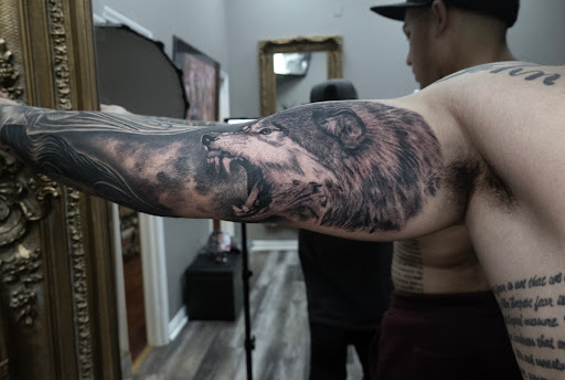 Explore colored tattoo ideas for men, creative tattoo ideas in San Marcos, available at The War Room Tattoo Studio (By Appointment only)